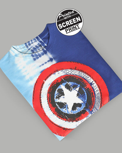 Captain America Tie-Dye Regular Fit Tshirt  Men