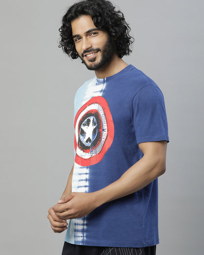 Captain America Tie-Dye Regular Fit Tshirt  Men