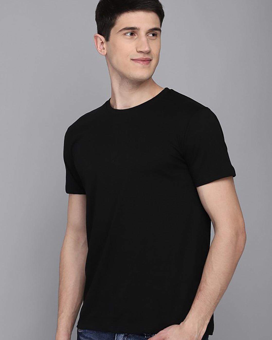 Men Black Regular Fit Tshirt