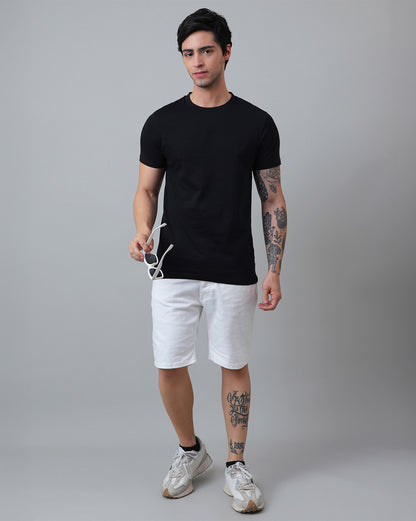 Men Black Regular Fit Tshirt