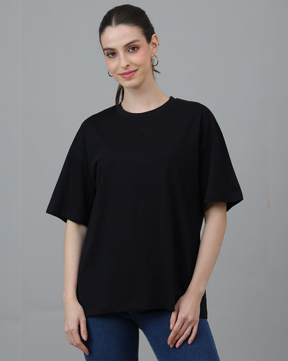 Women Oversized Black T-Shirt