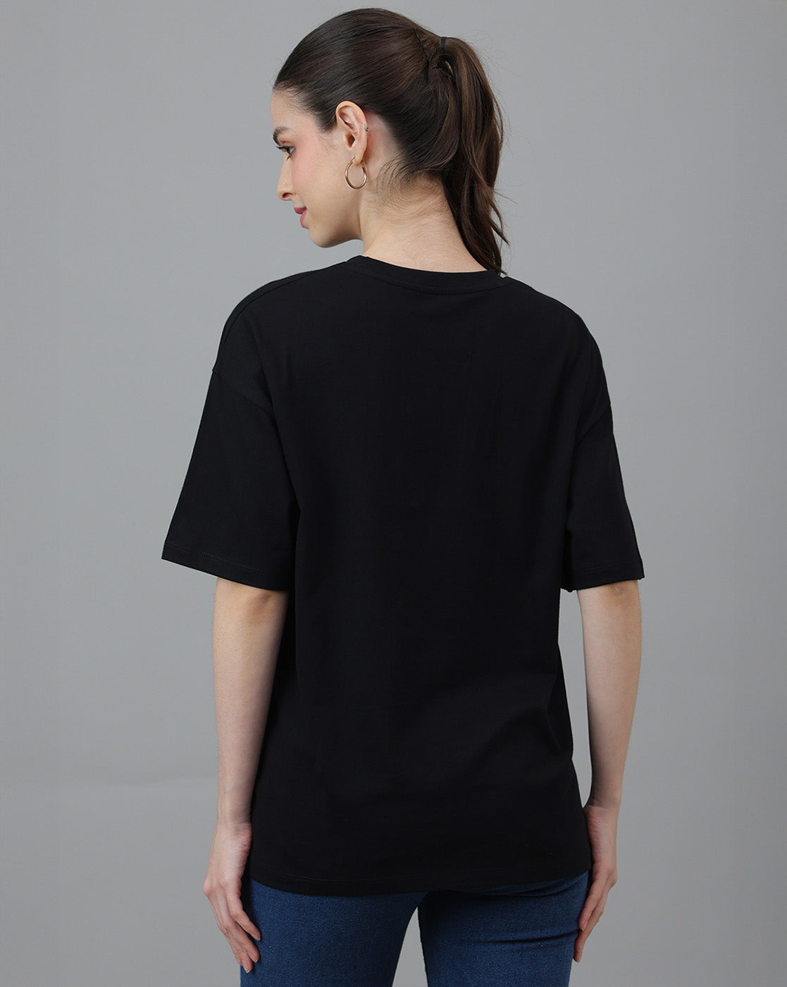 Women Oversized Black T-Shirt