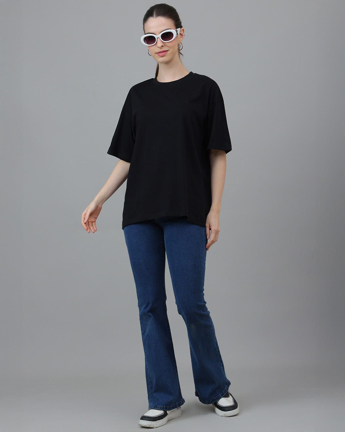 Women Oversized Black T-Shirt