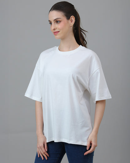 Women Oversized Off White T-Shirt