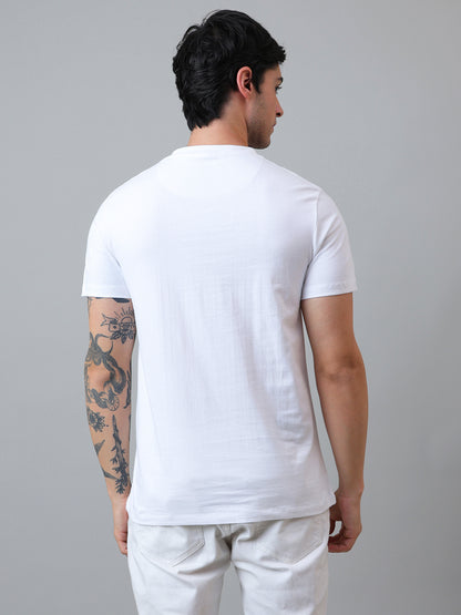 Men White Regular Fit Tshirt