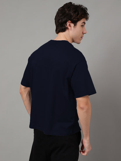 Solid Blue Oversized Tshirt  Men
