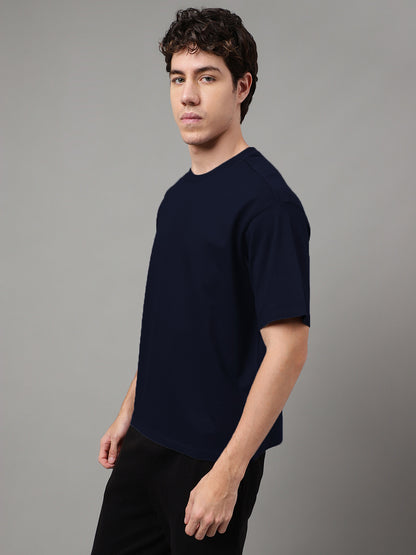 Solid Blue Oversized Tshirt  Men