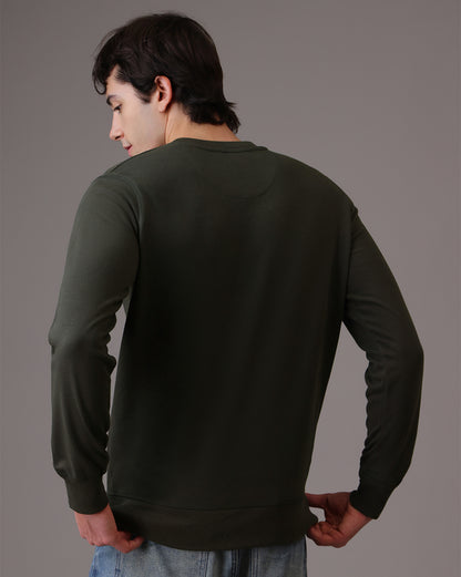 Olive Regular Fit Sweatshirt Men