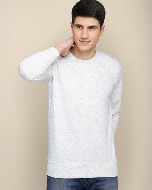Men White Regular Fit Sweatshirt