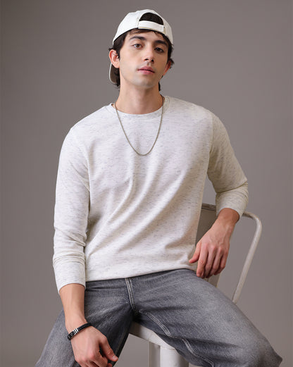 White Regular Fit Sweatshirt Men