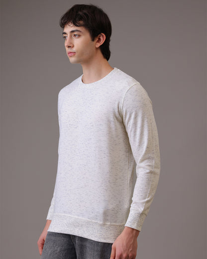 White Regular Fit Sweatshirt Men