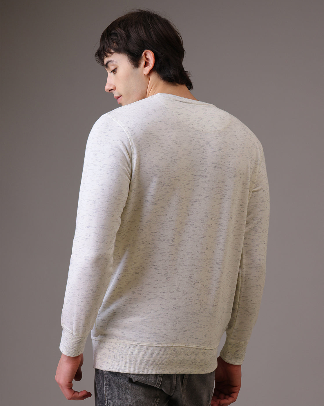 White Regular Fit Sweatshirt Men