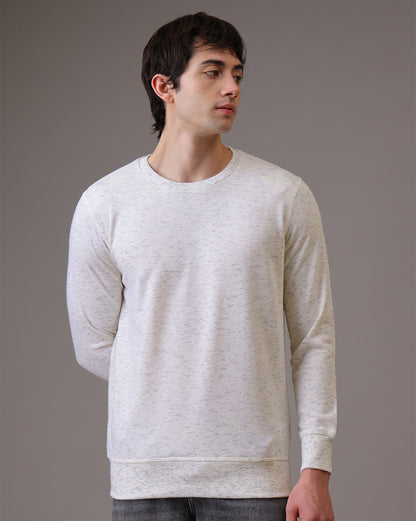 White Regular Fit Sweatshirt Men