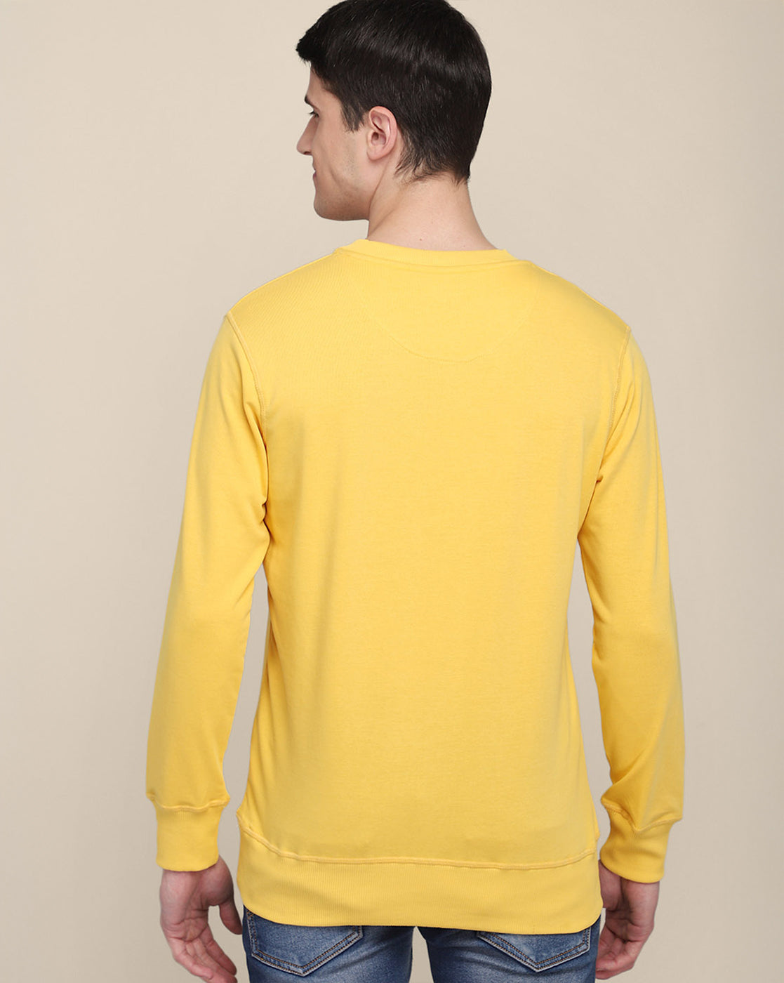 Men Yellow Regular Fit Sweatshirt