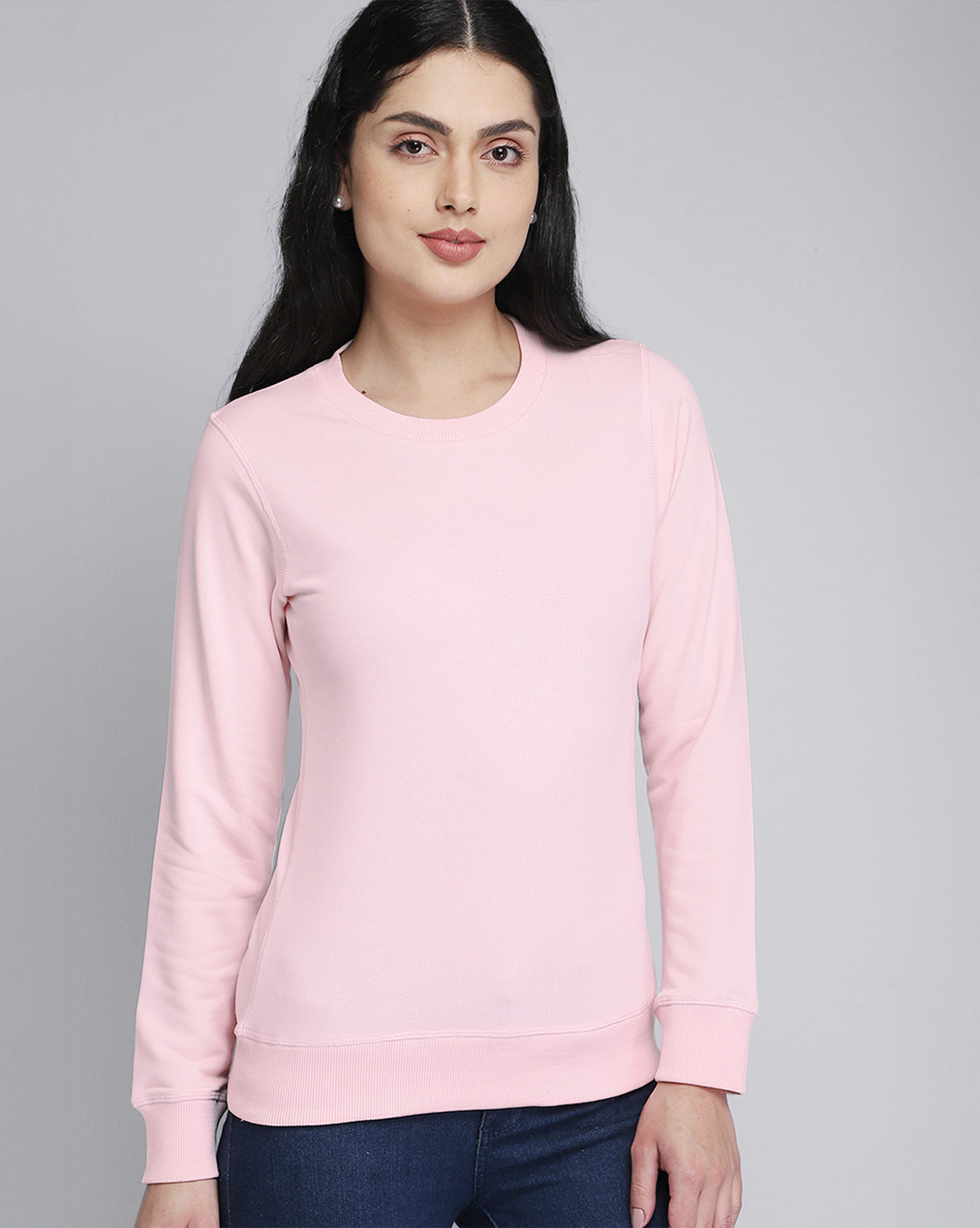 Women Pink Regular Fit Sweatshirt