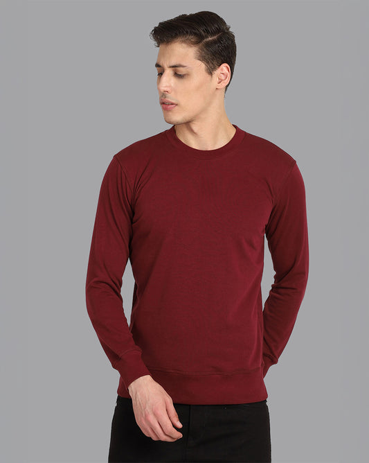 Men Maroon Regular Fit Sweatshirt