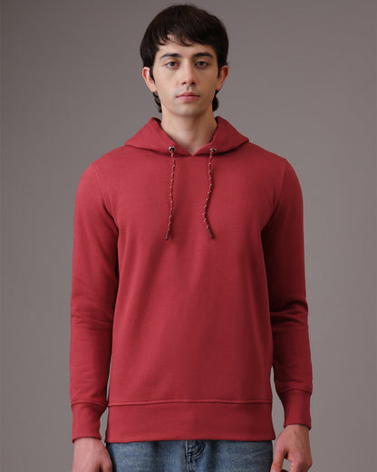 Red Regular Fit Hoodie Men