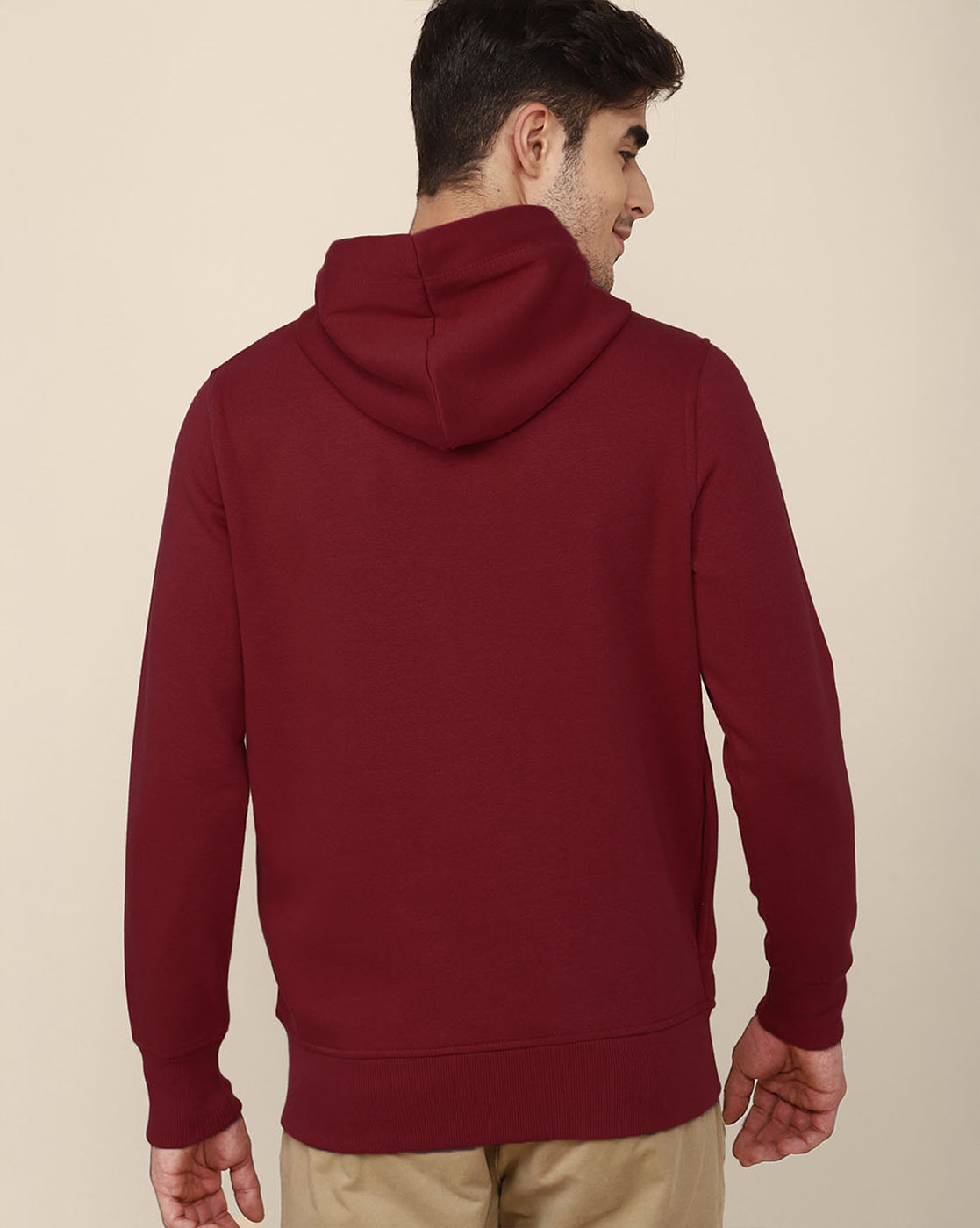 Men Red Regular Fit Hoodie