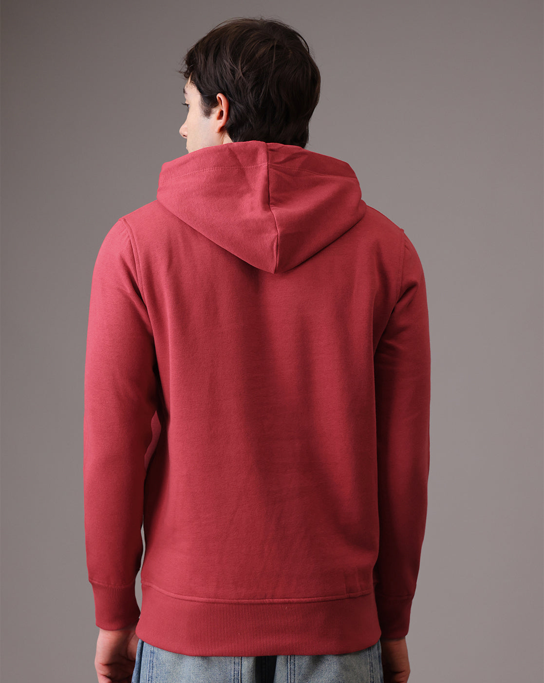 Red Regular Fit Hoodie Men
