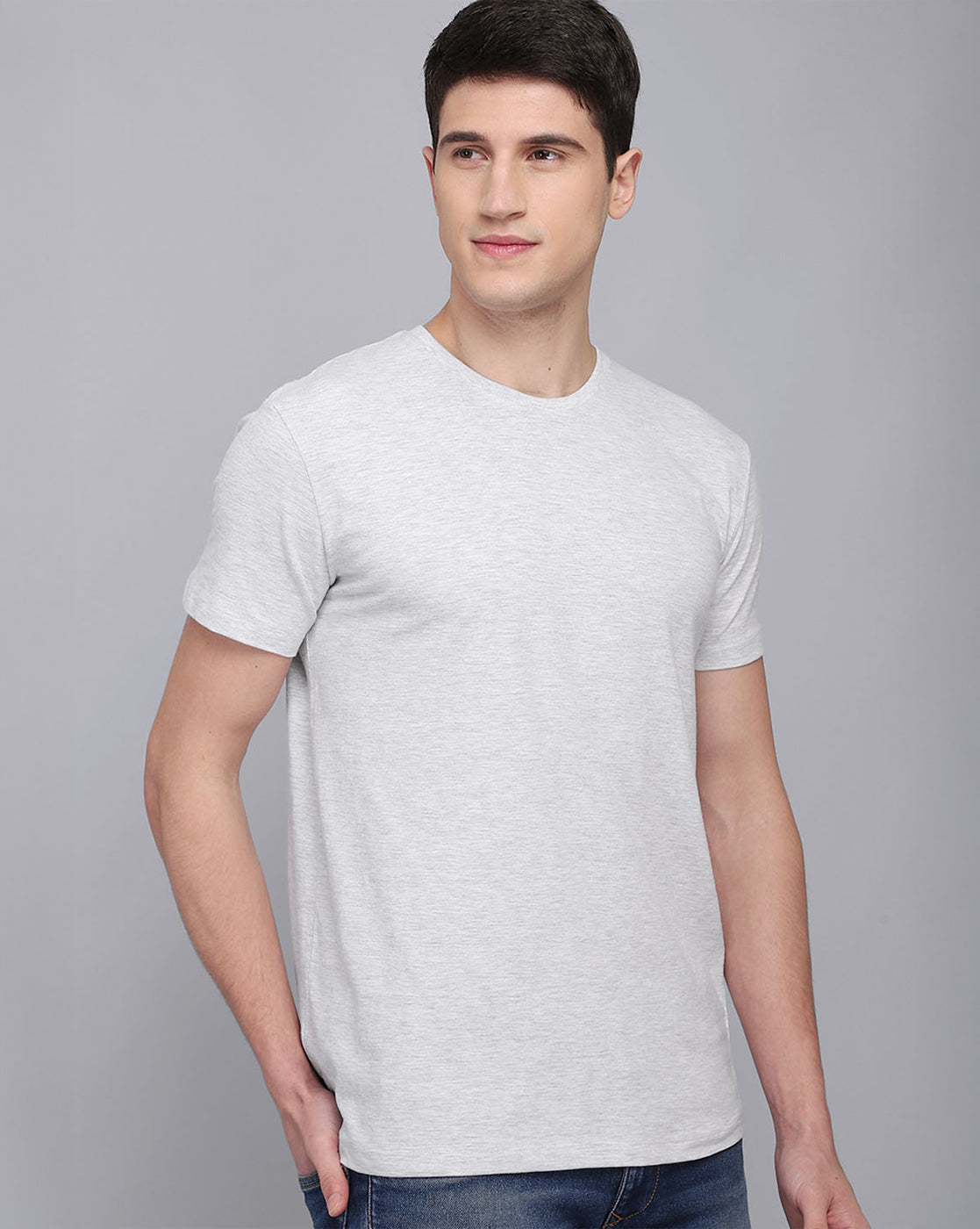 Men Grey Regular Fit Tshirt