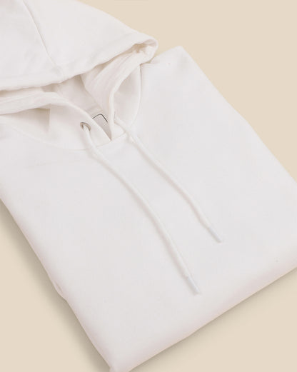 Men Off White Regular Fit Hoodie