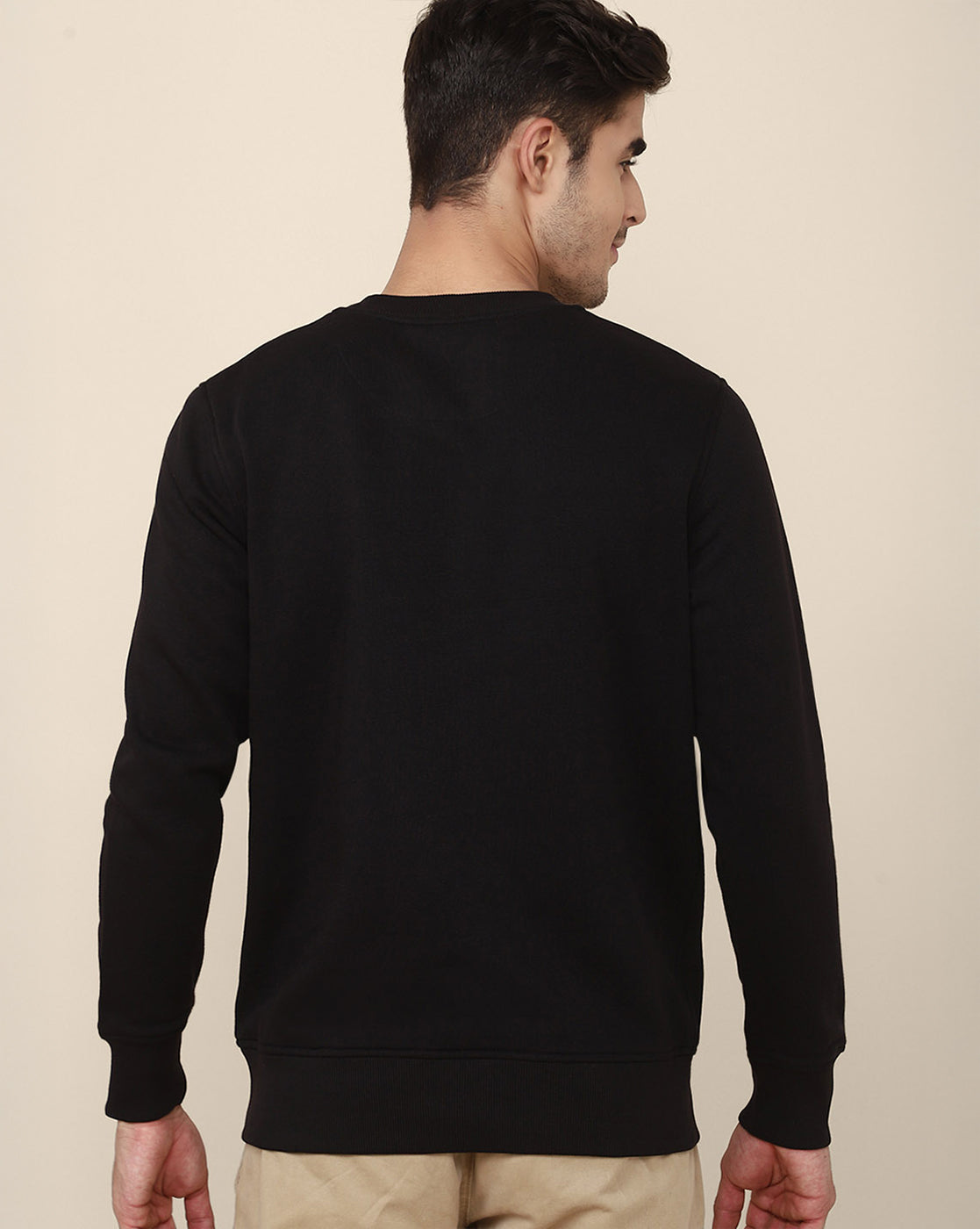 Men Black Regular Fit Sweatshirt