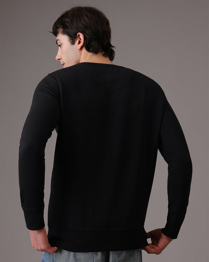 Men Black Regular Fit Sweatshirt