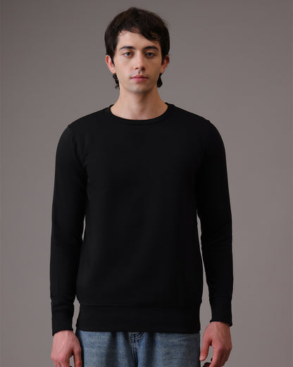 Men Black Regular Fit Sweatshirt
