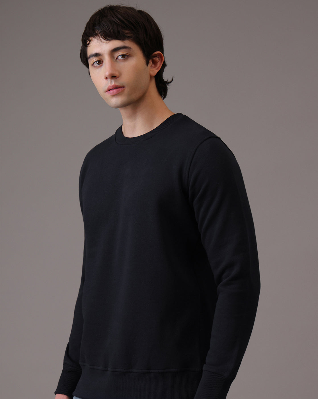 Men Navy Blue Regular Fit Sweatshirt