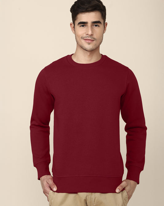 Men Red Regular Fit Sweatshirt