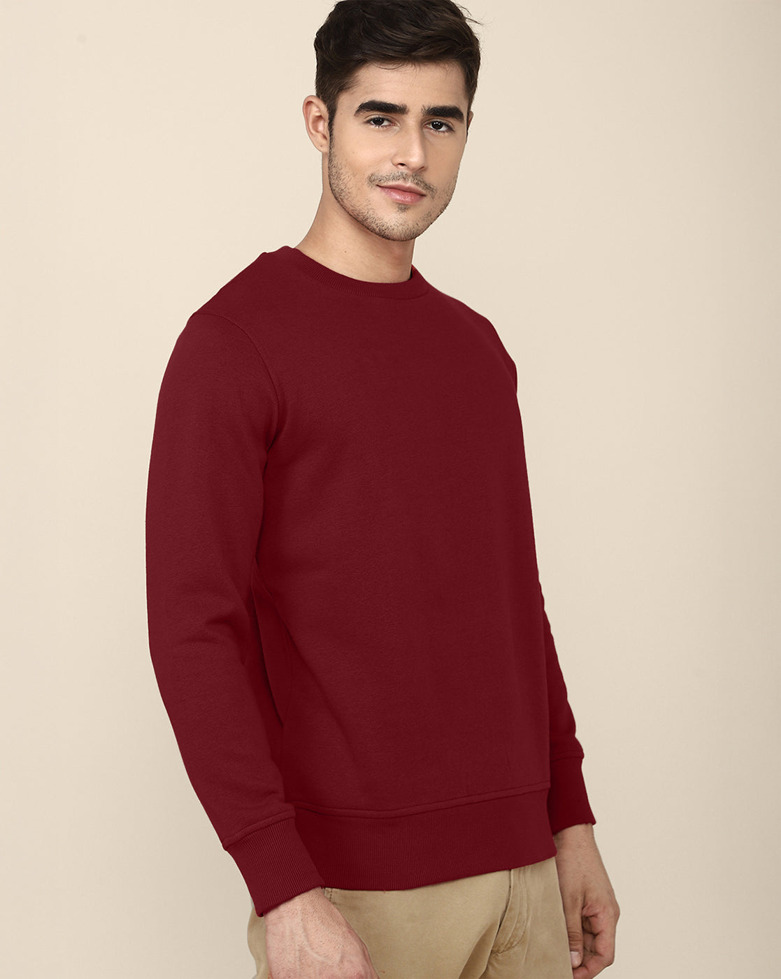 Men Red Regular Fit Sweatshirt