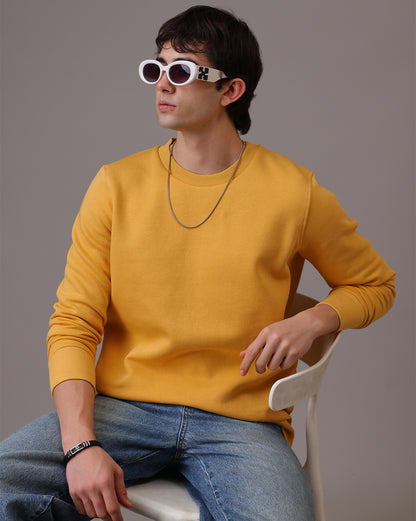 Men Yellow Regular Fit Sweatshirt