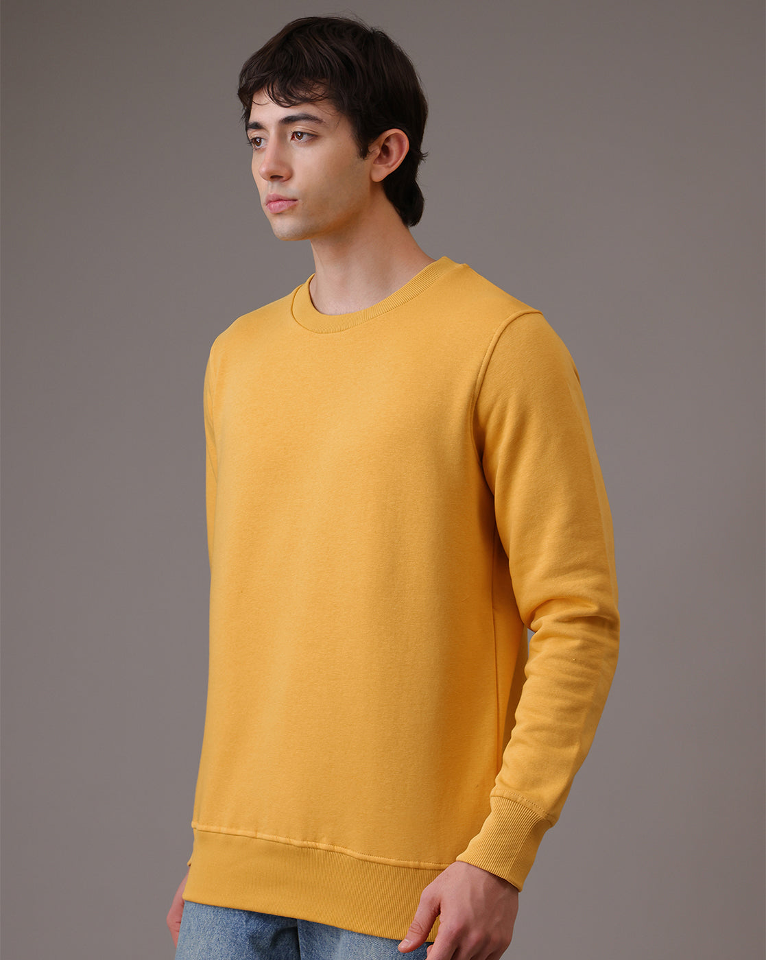 Men Yellow Regular Fit Sweatshirt