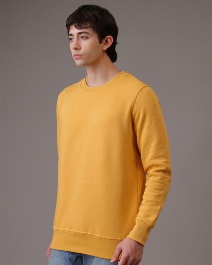 Men Yellow Regular Fit Sweatshirt