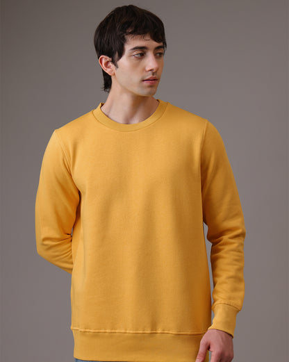 Men Yellow Regular Fit Sweatshirt