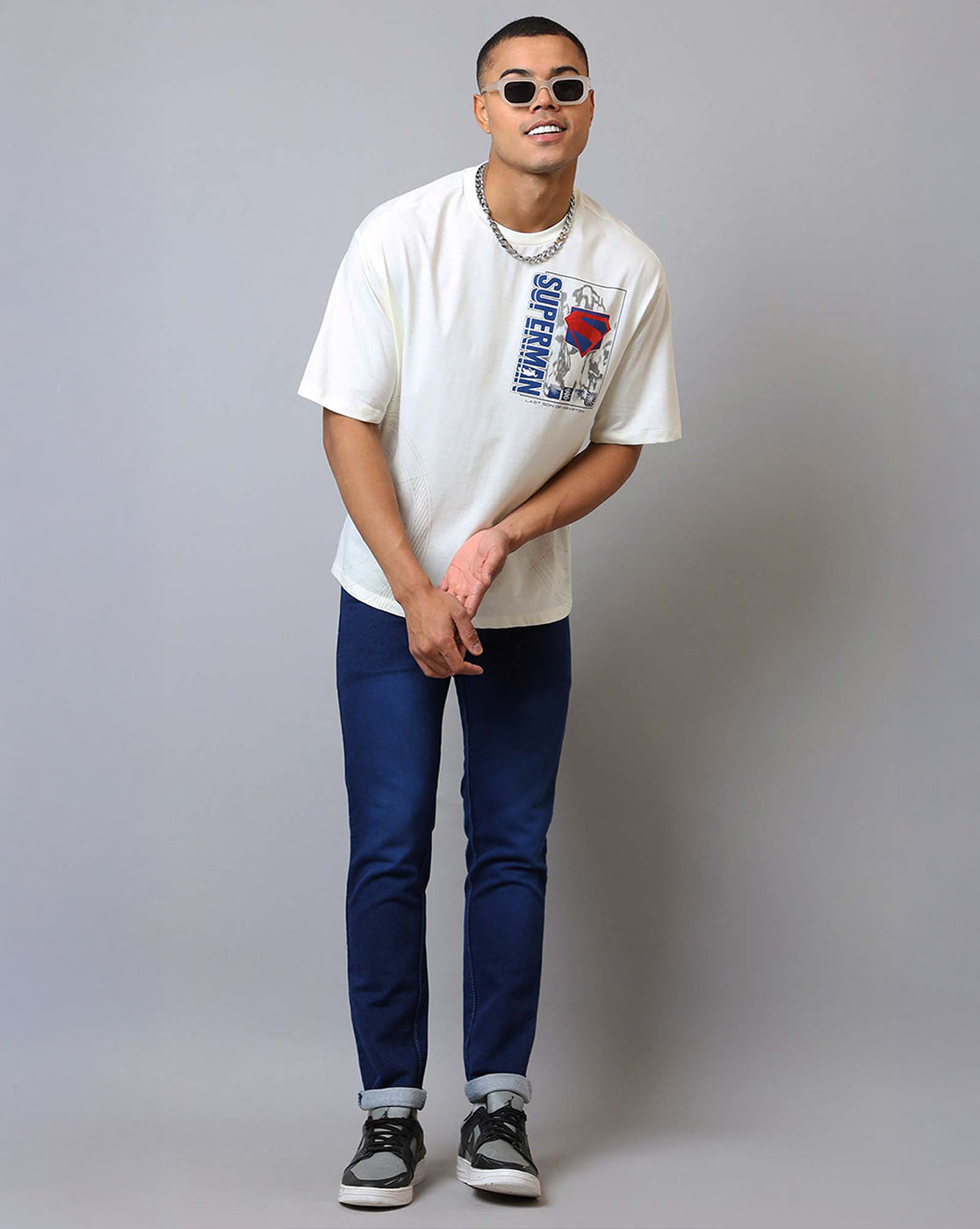 Superman Printed Oversized Tshirt For Men