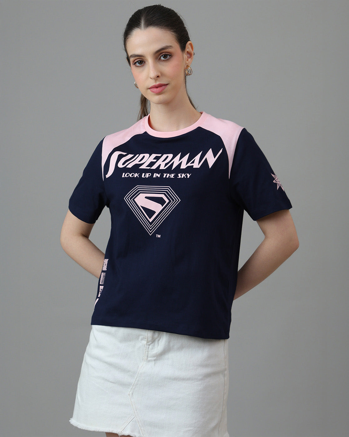 Superman:Printed Regular Fit Tshirt For Women