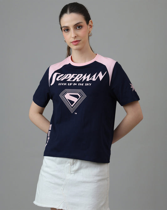 Superman:Printed Regular Fit Tshirt For Women