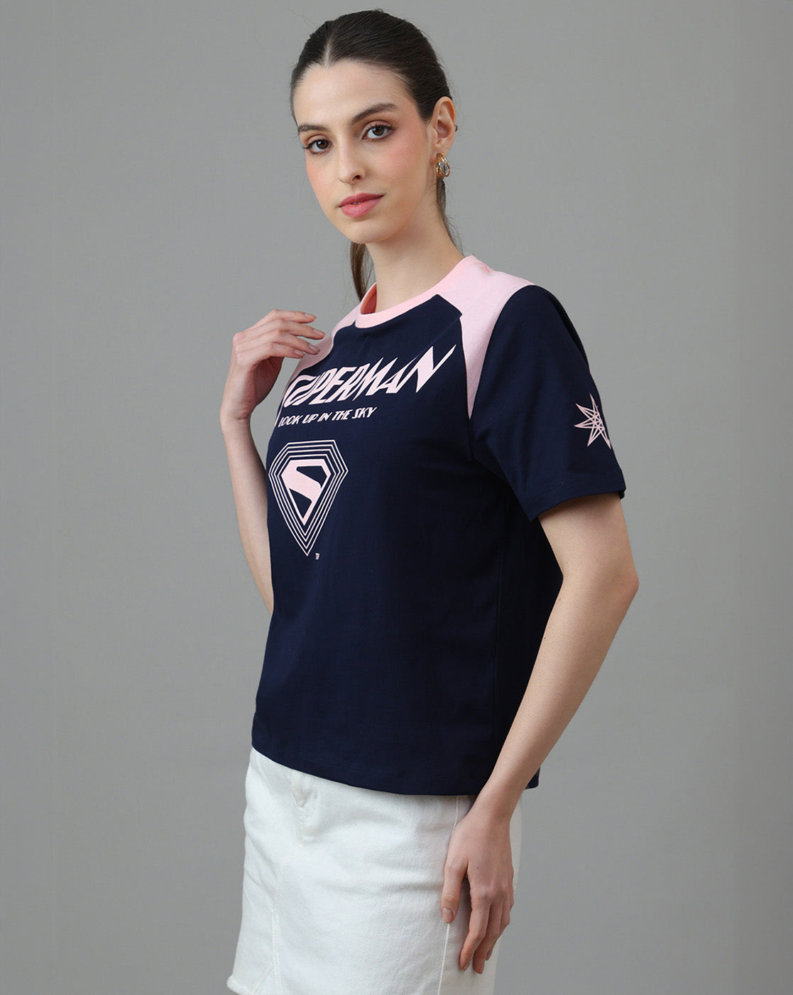 Superman:Printed Regular Fit Tshirt For Women