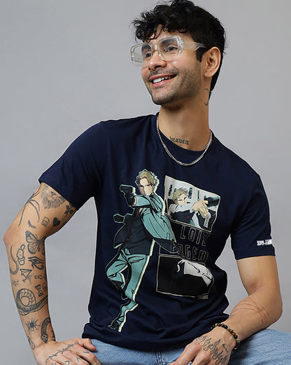 Spy x Family Loid Forger Regular Fit T-shirt for Men Navy Blue Color