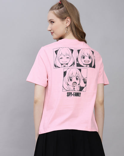 Spy X Family Pink Regular Fit T-shirt  Women