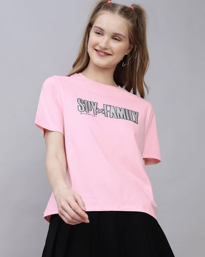 Spy X Family Pink Regular Fit T-shirt  Women