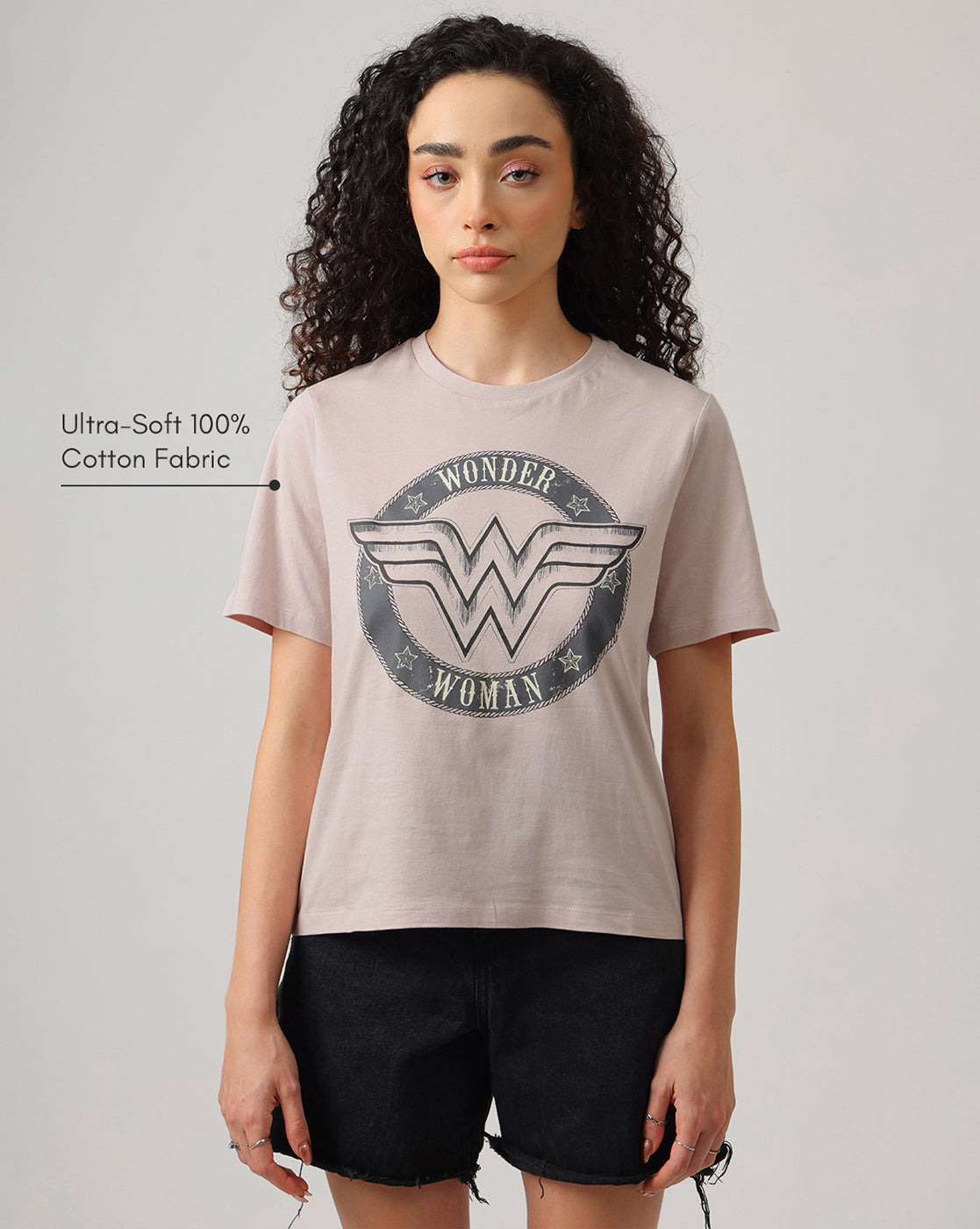 Wonder Woman Printed Regular Fit Tshirt For Women
