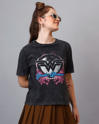 Wonder Woman Acid Wash Regular Fit Tshirt