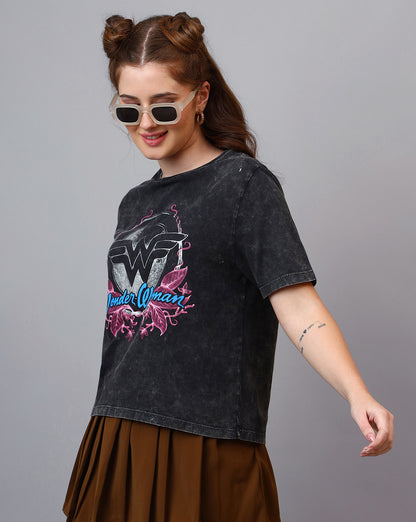 Wonder Woman Acid Wash Regular Fit Tshirt