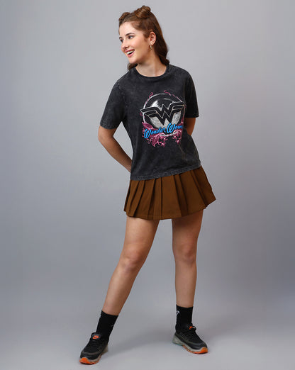 Wonder Woman Acid Wash Regular Fit Tshirt