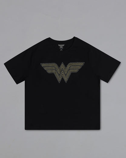 Wonder Woman Rhinestones Regular Fit Tshirt  Women